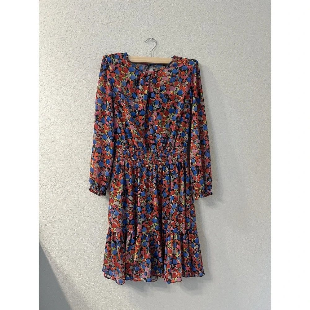 J.‎ Crew Glendale Cinched Ruched Waist Dress in Watercolor Floral Print